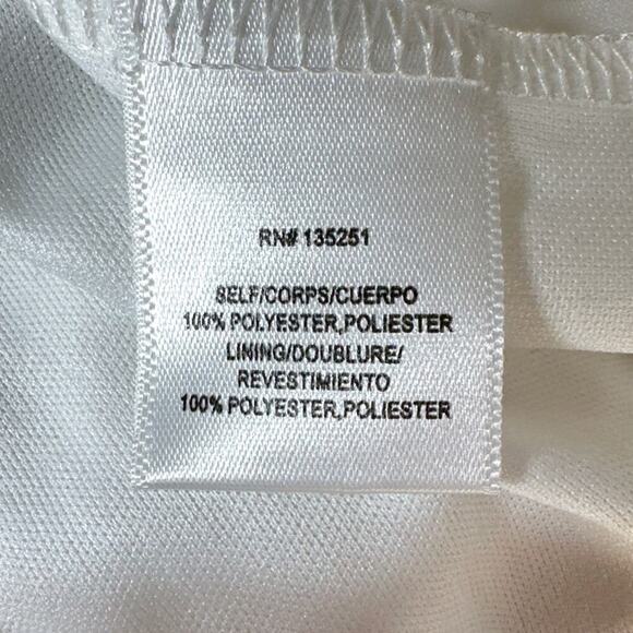 Fraiche by J Dress Swiss Dot Puff Short Sleeve Faux Wrap Mini White Small - Picture 8 of 10